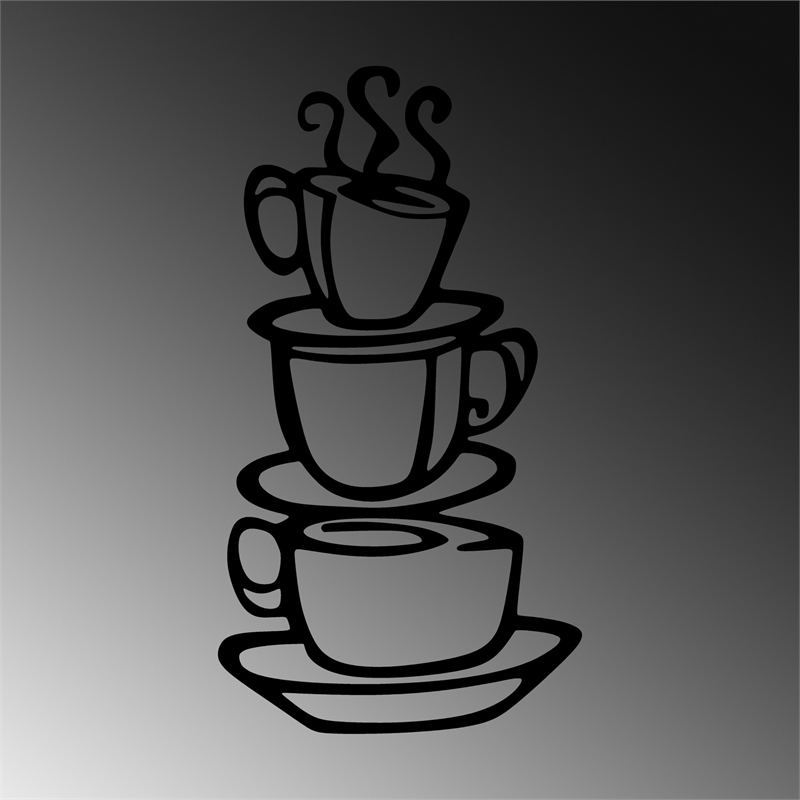 ASIR Wallity Coffee 2 Decorative Metal Wall Accessory in Black