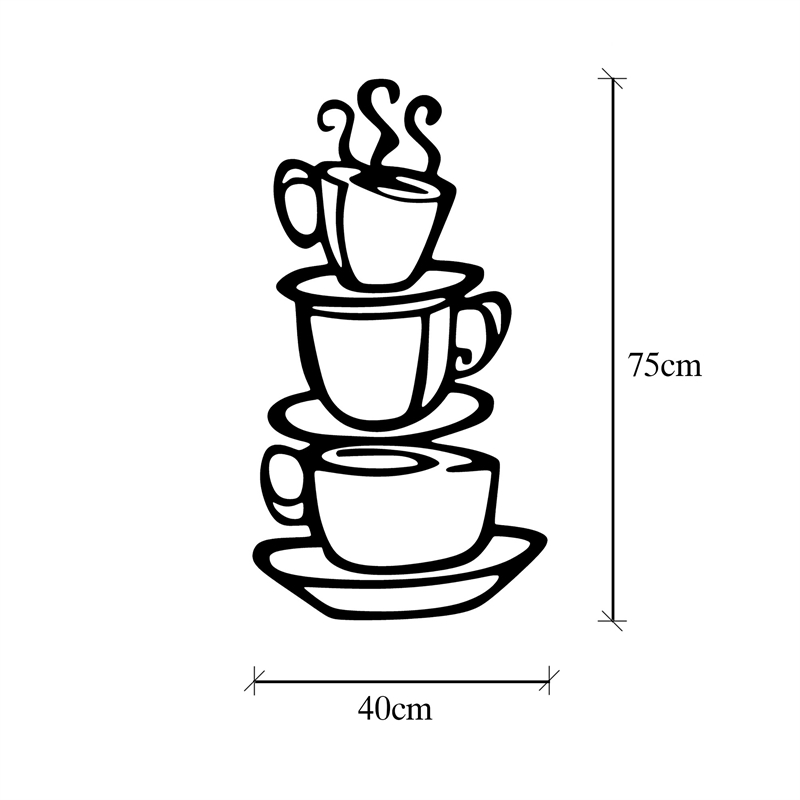 ASIR Wallity Coffee 2 Decorative Metal Wall Accessory in Black