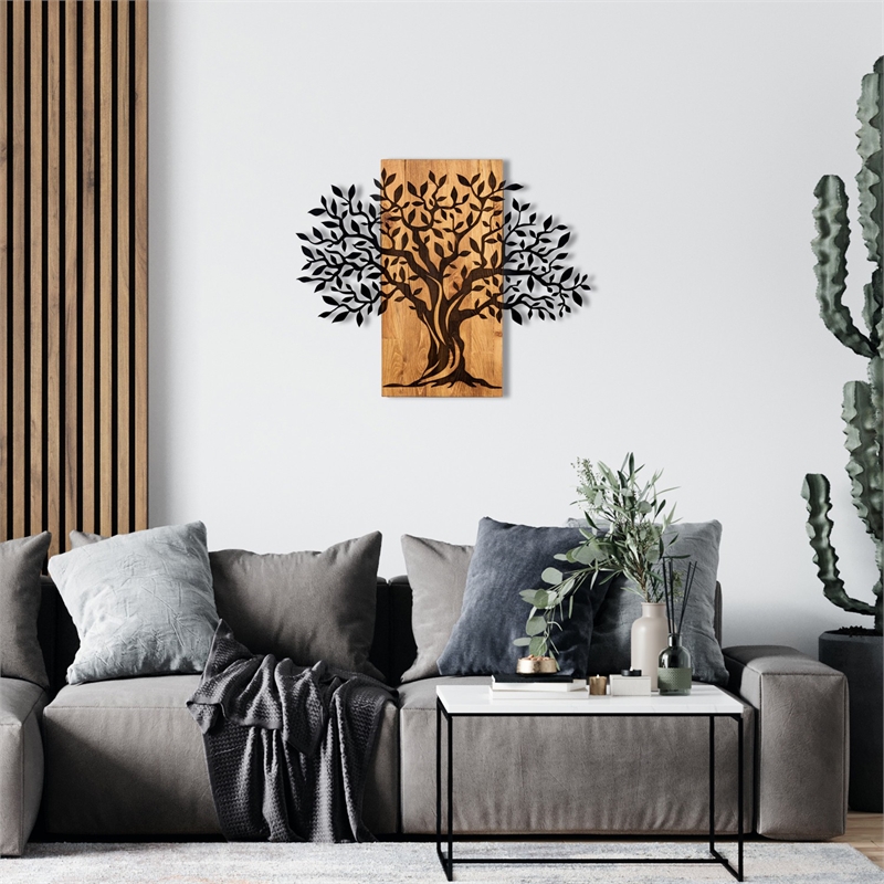 ASIR Wallity Sogut Decorative Wooden Wall Accessory in Walnut