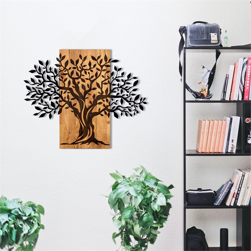 ASIR Wallity Sogut Decorative Wooden Wall Accessory in Walnut