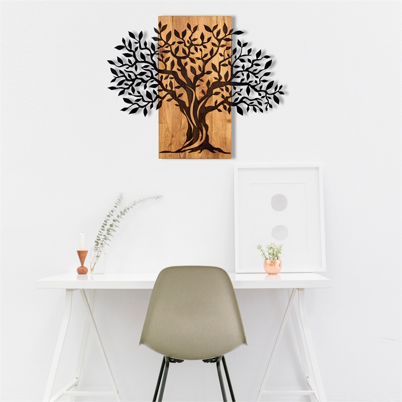 ASIR Wallity Sogut Decorative Wooden Wall Accessory in Walnut