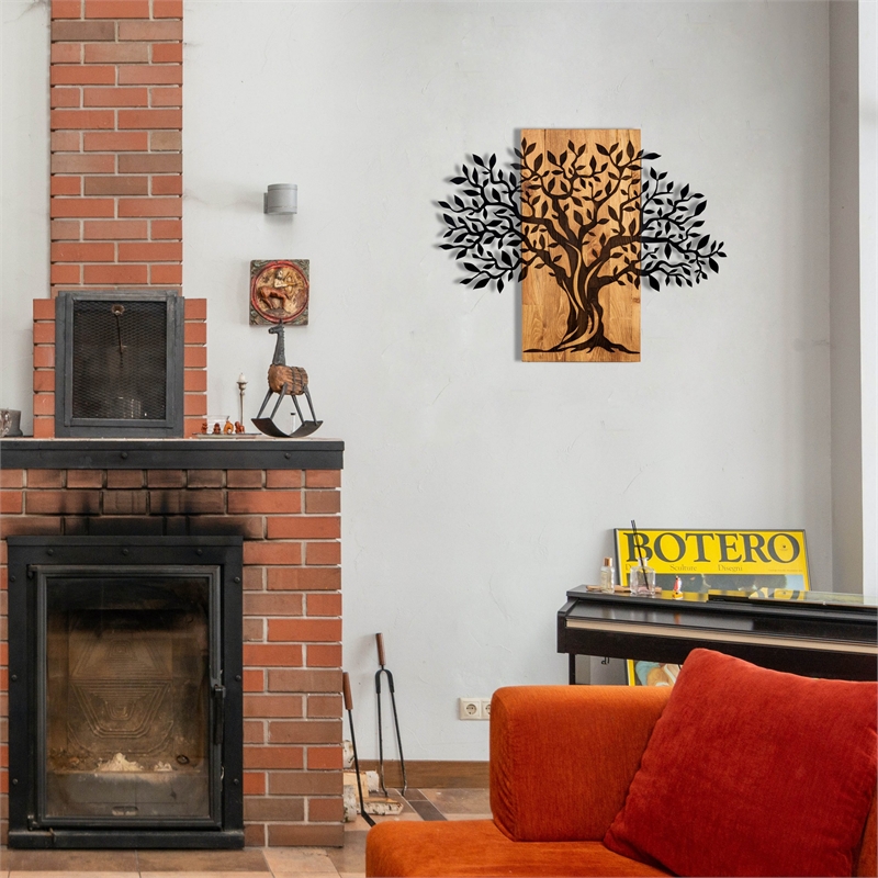 ASIR Wallity Sogut Decorative Wooden Wall Accessory in Walnut