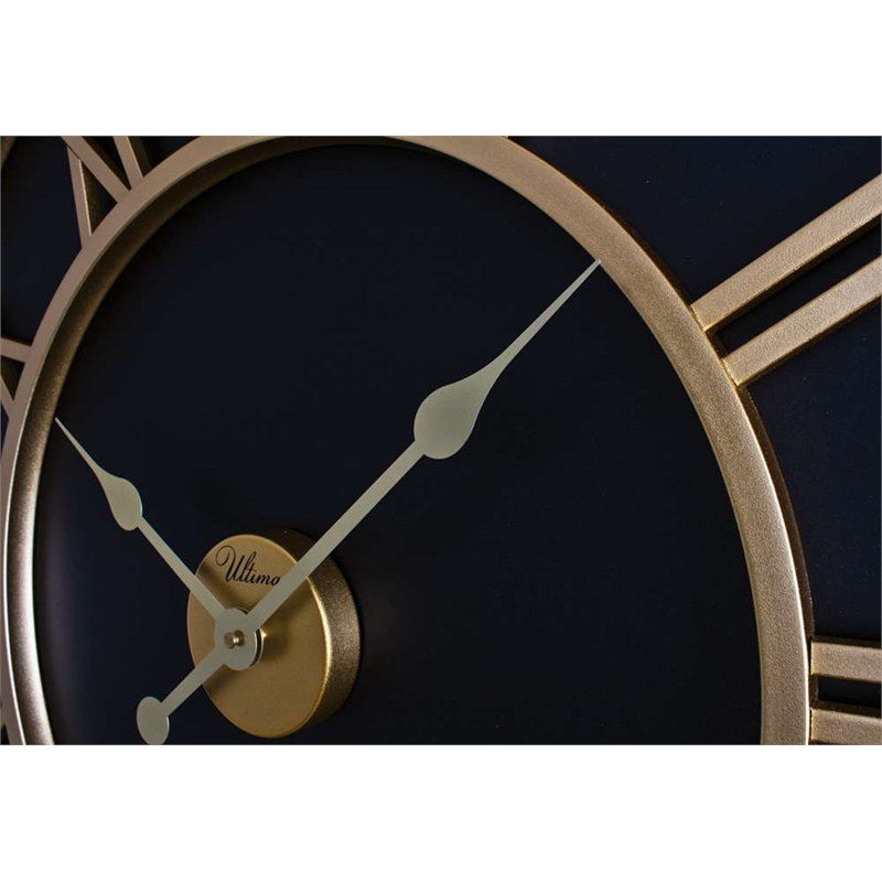 ASIR Wallity Retro Decorative Metal Wall Clock in Gold and Black