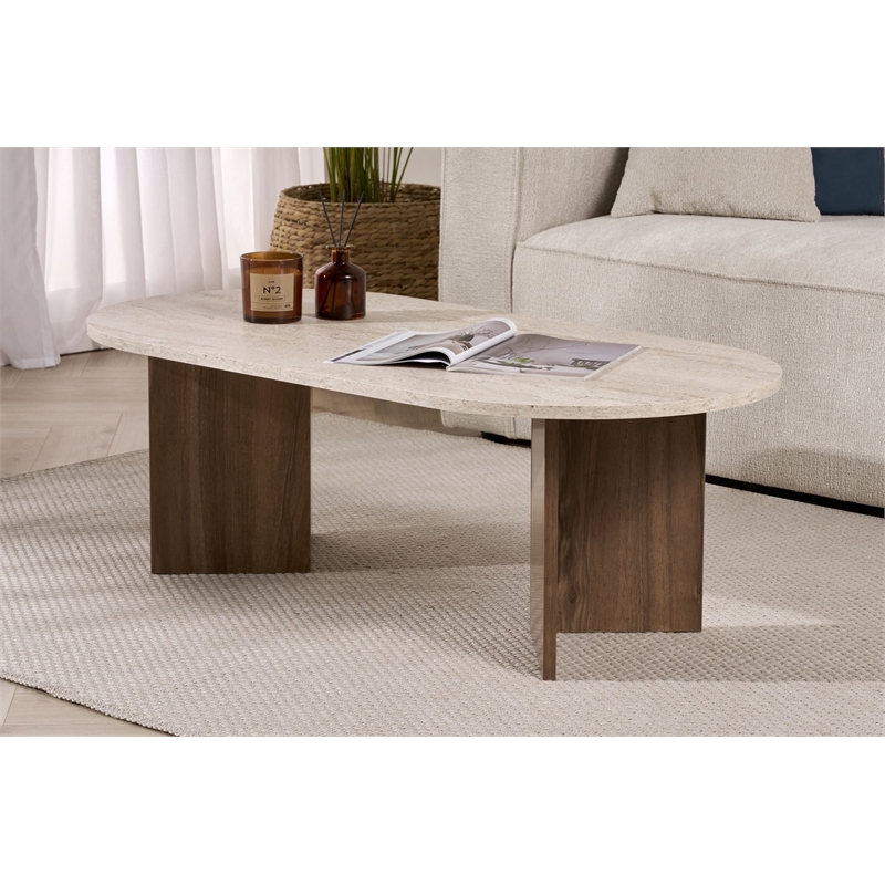 ASIR Hanah Home Sable Coffee Table in Walnut