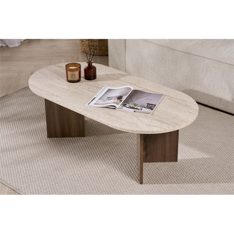 ASIR Hanah Home Sable Coffee Table in Walnut