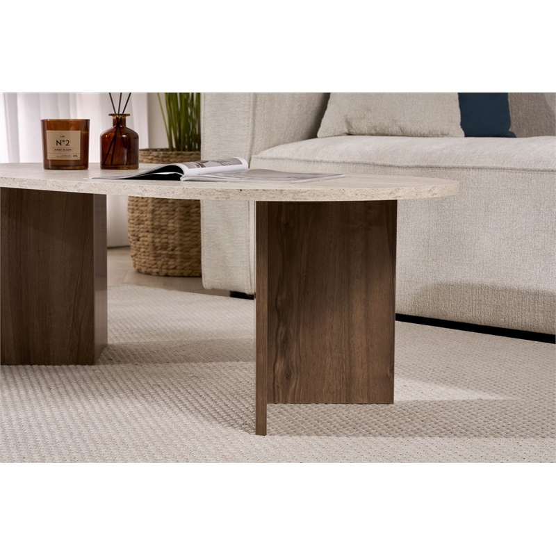 ASIR Hanah Home Sable Coffee Table in Walnut