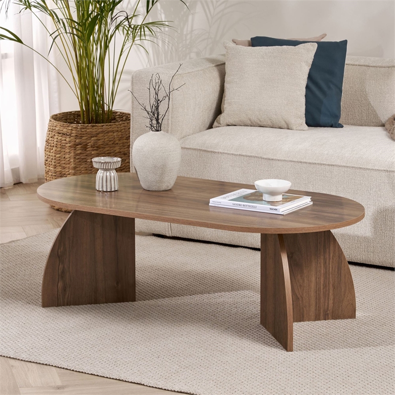 ASIR Hanah Home Melina Coffee Table in Venezia Walnut