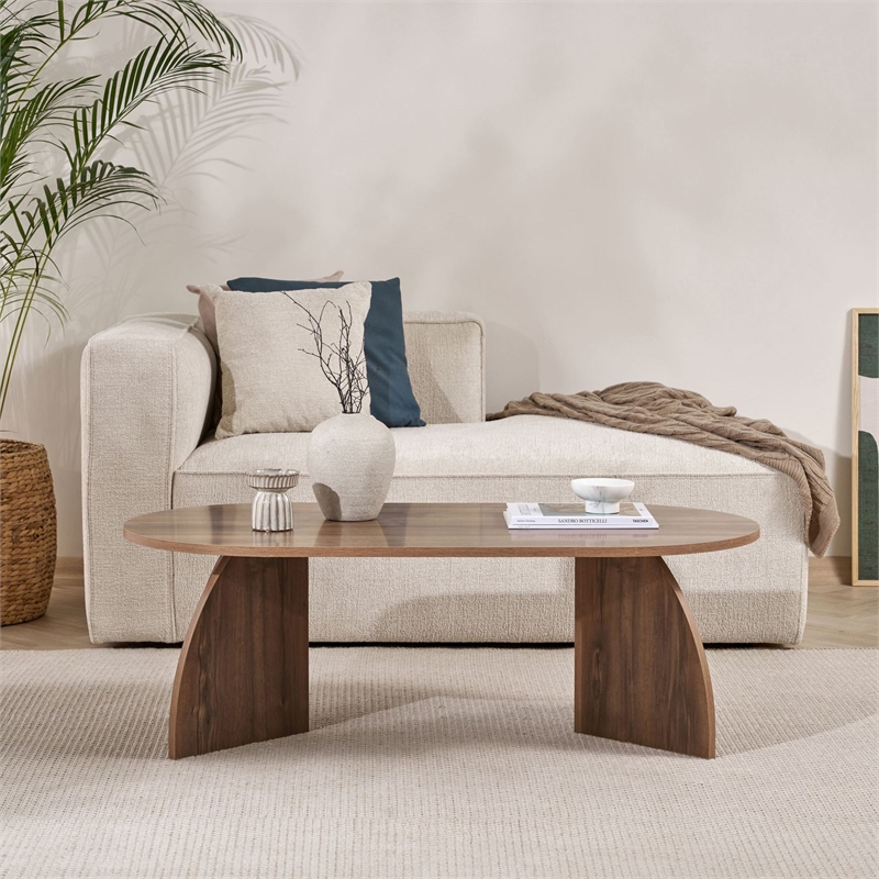 ASIR Hanah Home Melina Coffee Table in Venezia Walnut