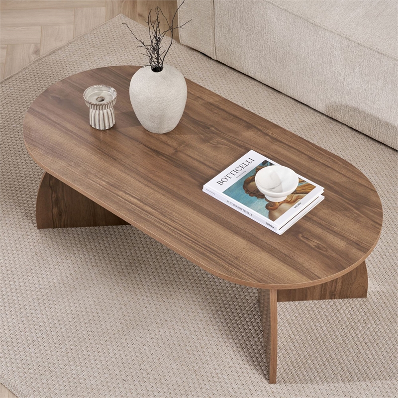 ASIR Hanah Home Melina Coffee Table in Venezia Walnut