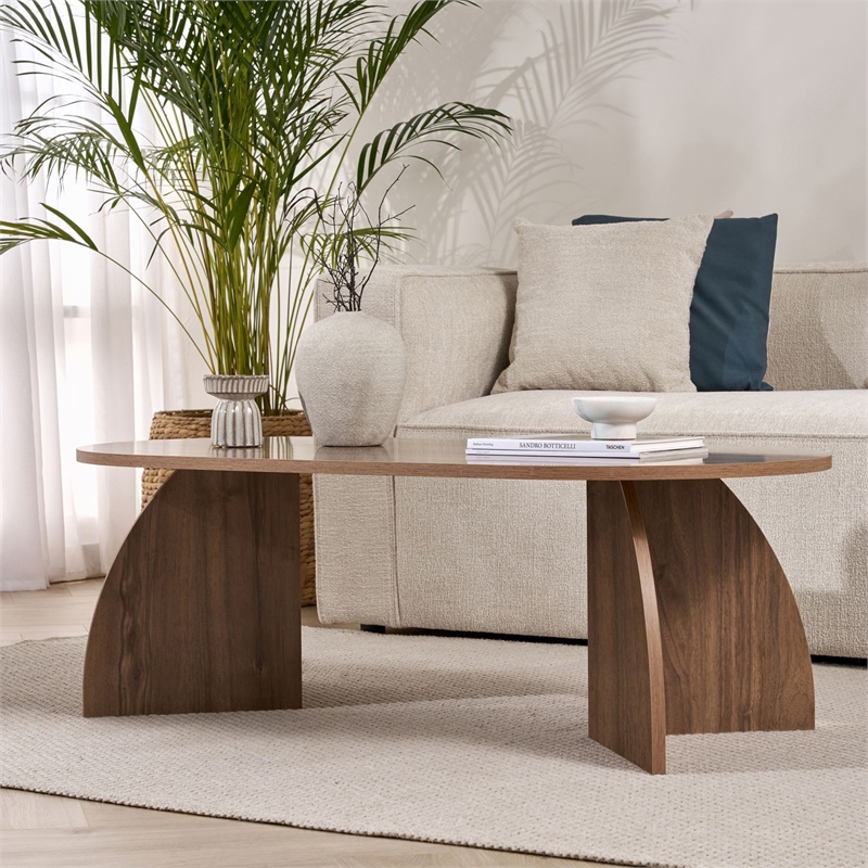 ASIR Hanah Home Melina Coffee Table in Venezia Walnut