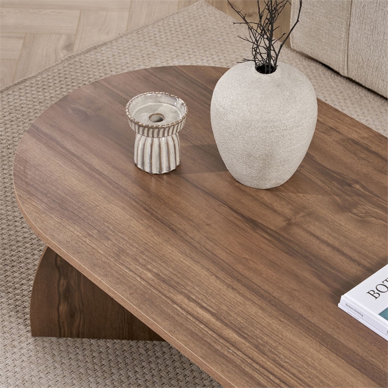 ASIR Hanah Home Melina Coffee Table in Venezia Walnut