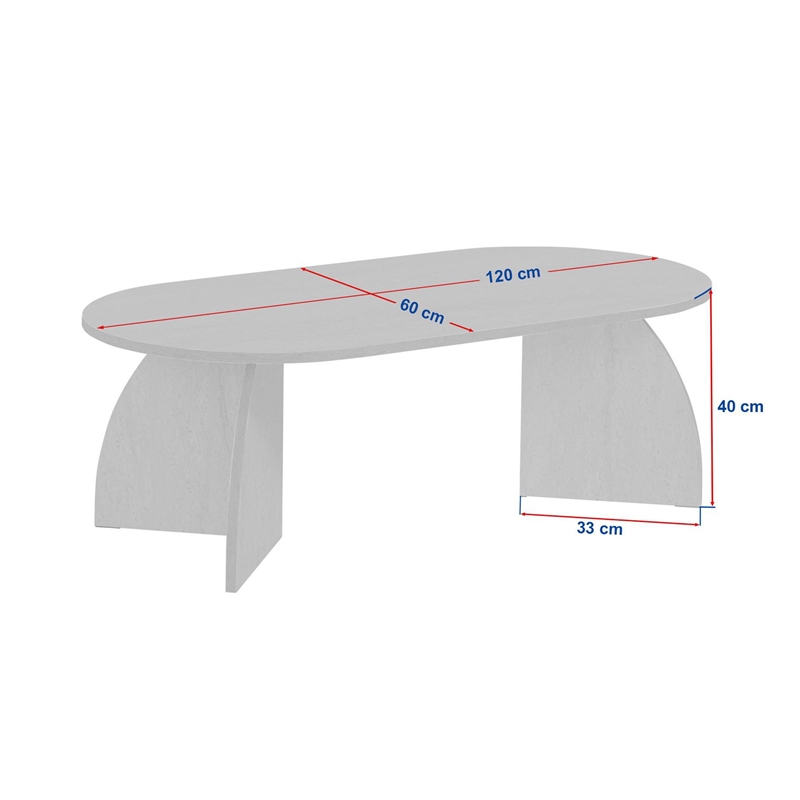 ASIR Hanah Home Melina Coffee Table in Venezia Walnut