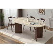 ASIR Hanah Home Sablin Dining Table in Travertine and Milano Walnut