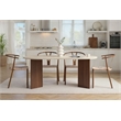 ASIR Hanah Home Sablin Dining Table in Travertine and Milano Walnut
