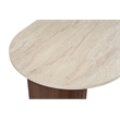 ASIR Hanah Home Sablin Dining Table in Travertine and Milano Walnut