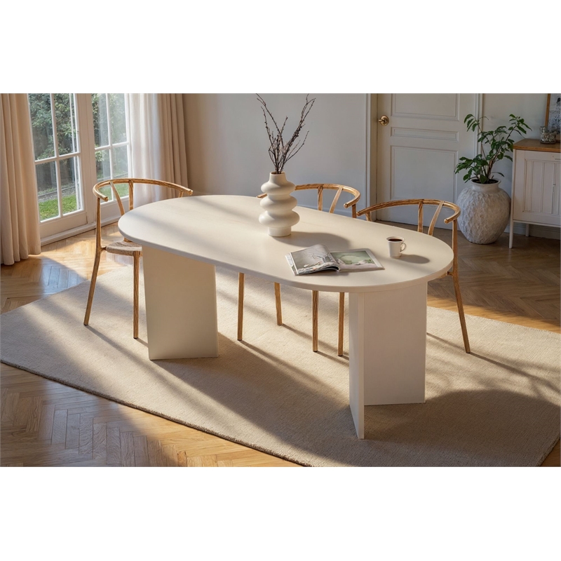 ASIR Hanah Home Sablin Dining Table in White