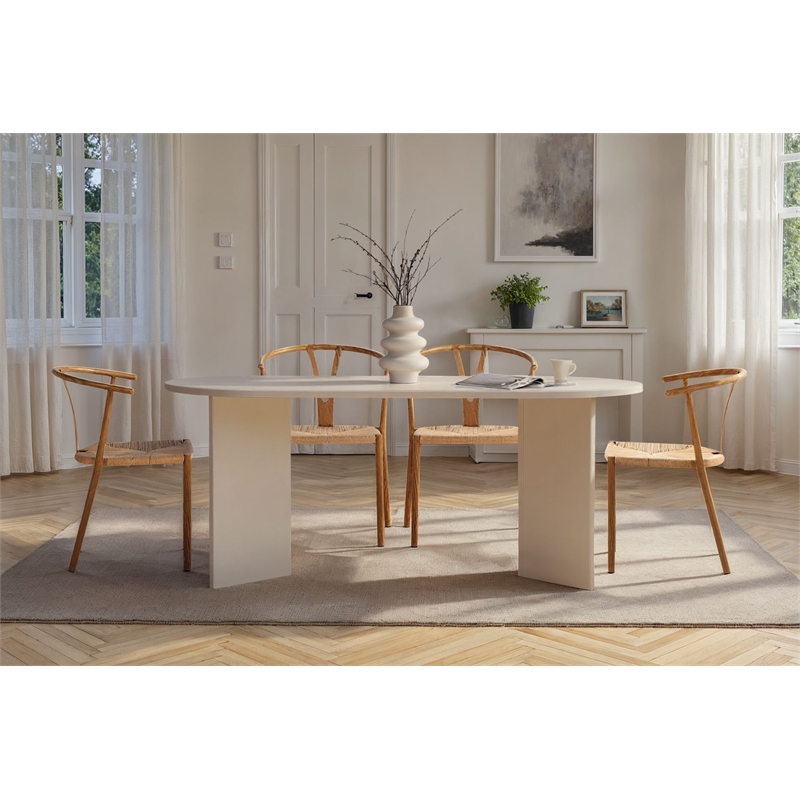 ASIR Hanah Home Sablin Dining Table in White
