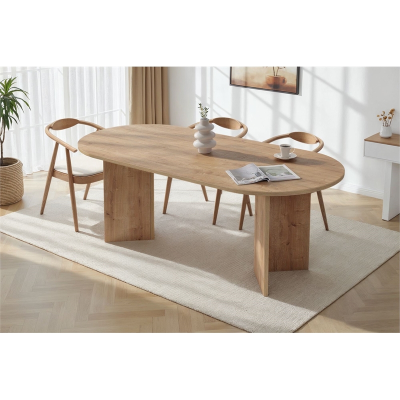 ASIR Hanah Home Sabella Dining Table in Sapphire Oak