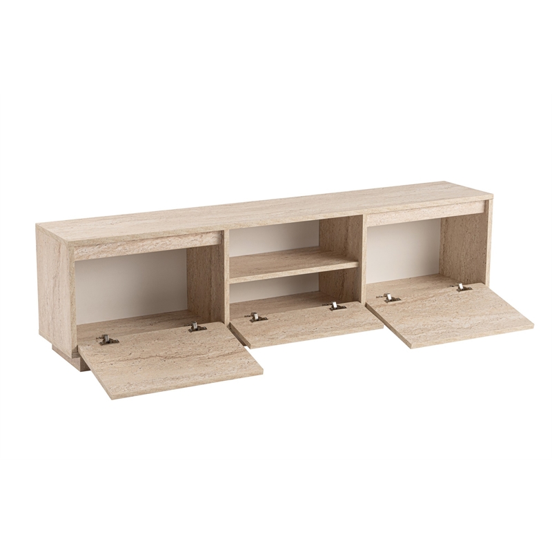 ASIR Hanah Home Vanguard TV Stand in Travertine