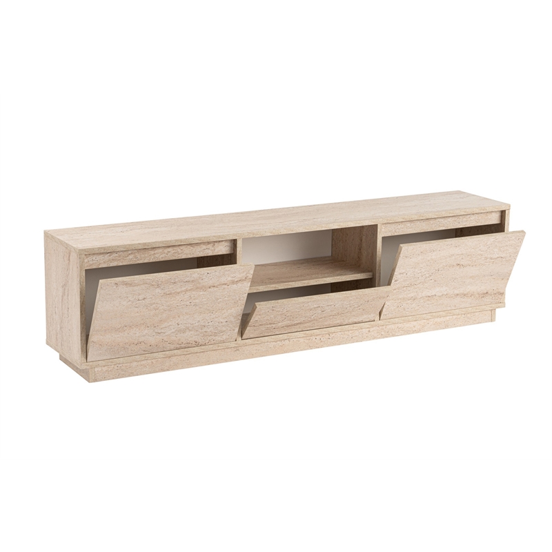 ASIR Hanah Home Vanguard TV Stand in Travertine