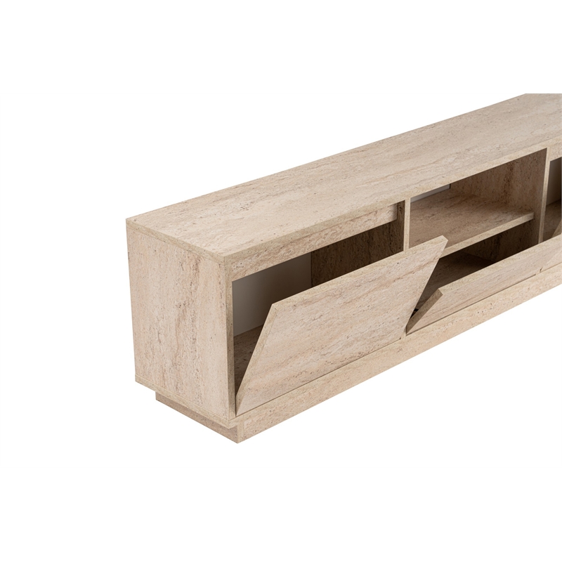 ASIR Hanah Home Vanguard TV Stand in Travertine