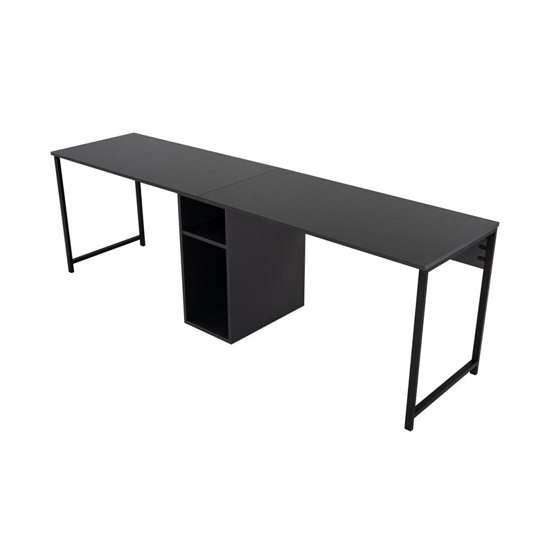 ASIR Hanah Home Twin Study Desk in Anthracite and Black