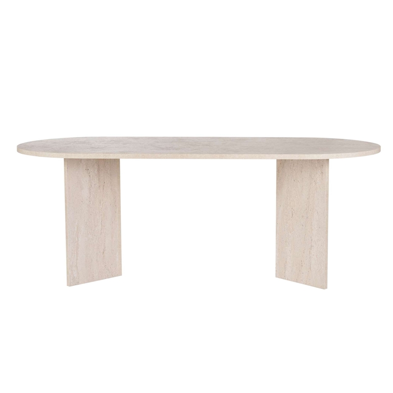 ASIR Hanah Home Sabella Dining Table in Travertine
