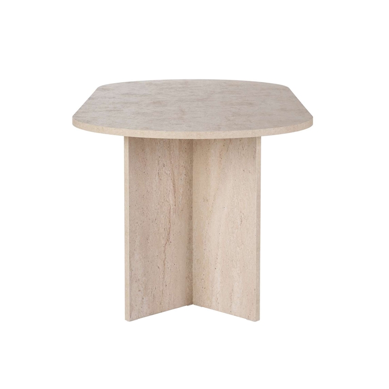 ASIR Hanah Home Sabella Dining Table in Travertine