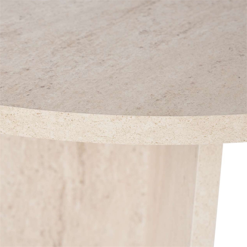 ASIR Hanah Home Sabella Dining Table in Travertine