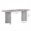 ASIR Hanah Home Sabella Dining Table in Travertine