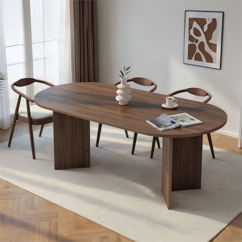 ASIR Hanah Home Sabella Dining Table in Venezia Walnut