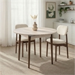 ASIR Hanah Home Viona Extendable Dining Table in Travertine and Walnut