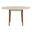 ASIR Hanah Home Viona Extendable Dining Table in Travertine and Walnut