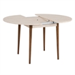 ASIR Hanah Home Viona Extendable Dining Table in Travertine and Walnut