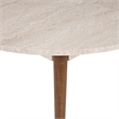 ASIR Hanah Home Viona Extendable Dining Table in Travertine and Walnut