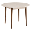 ASIR Hanah Home Viona Extendable Dining Table in Travertine and Walnut