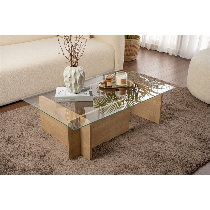 ASIR Hanah Home Flavio Coffee Table in Honey Oak