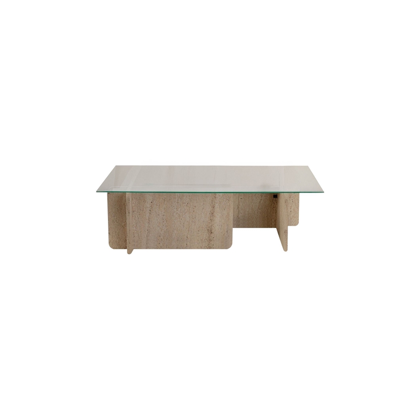ASIR Hanah Home Flavio Coffee Table in Travertine