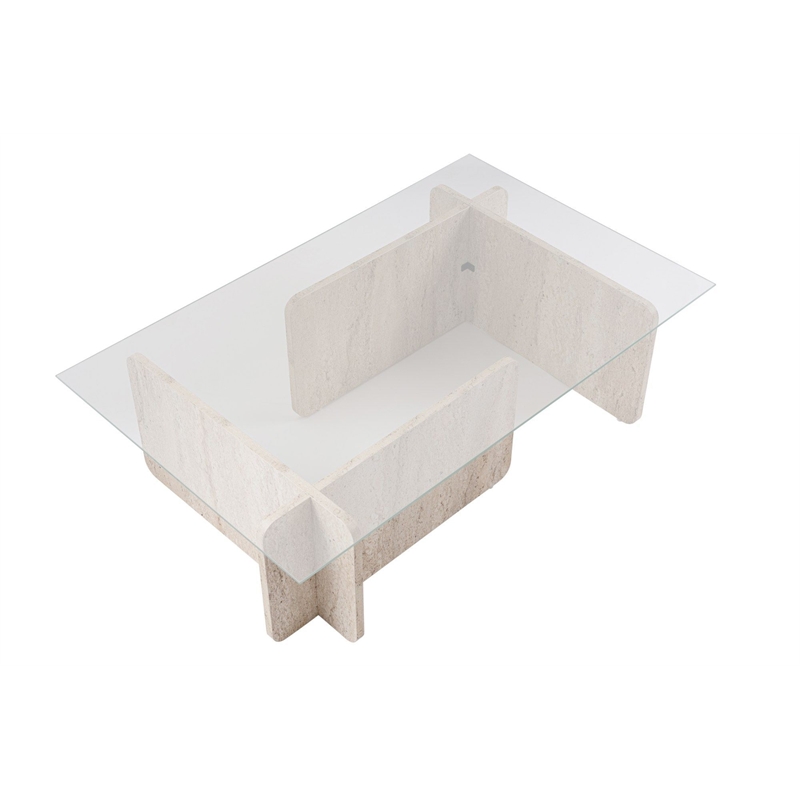 ASIR Hanah Home Flavio Coffee Table in Travertine