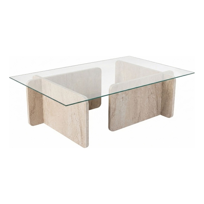 ASIR Hanah Home Flavio Coffee Table in Travertine