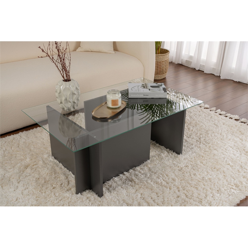 ASIR Hanah Home Vetrino Coffee Table in Anthracite
