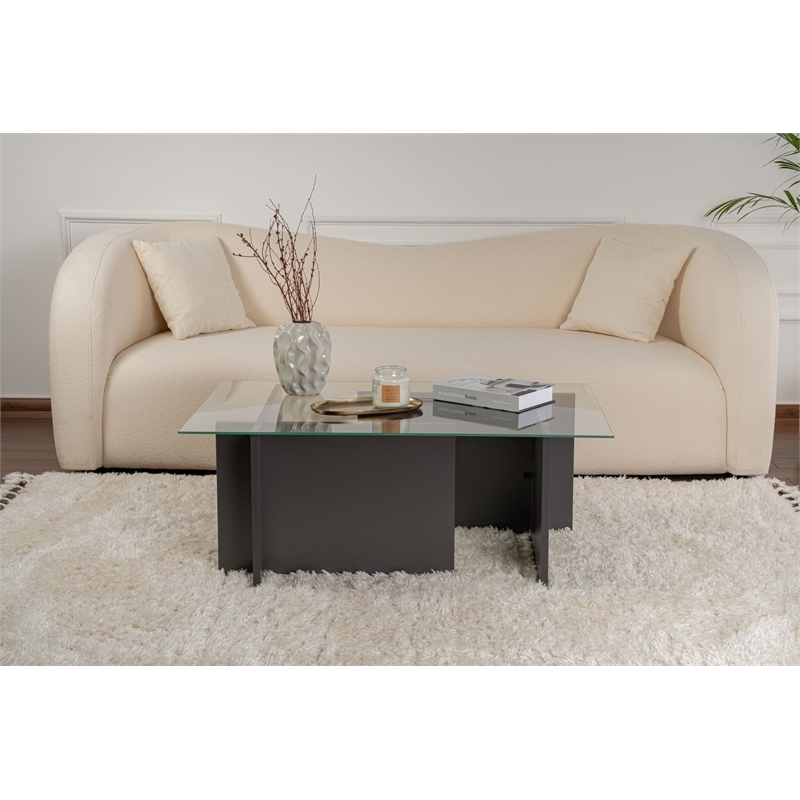 ASIR Hanah Home Vetrino Coffee Table in Anthracite