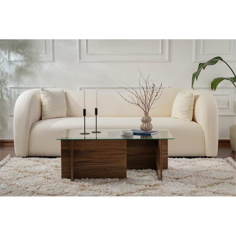 ASIR Hanah Home Vetrino Coffee Table in Venezia Walnut