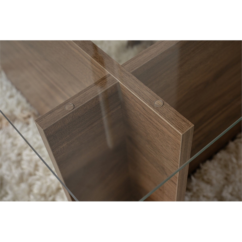 ASIR Hanah Home Vetrino Coffee Table in Venezia Walnut