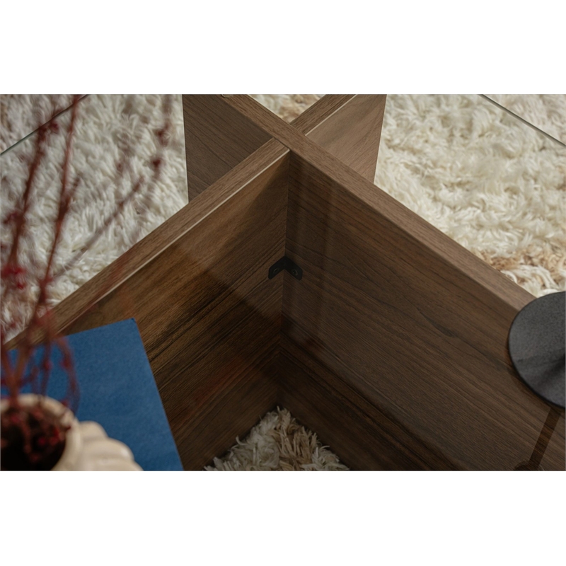 ASIR Hanah Home Vetrino Coffee Table in Venezia Walnut