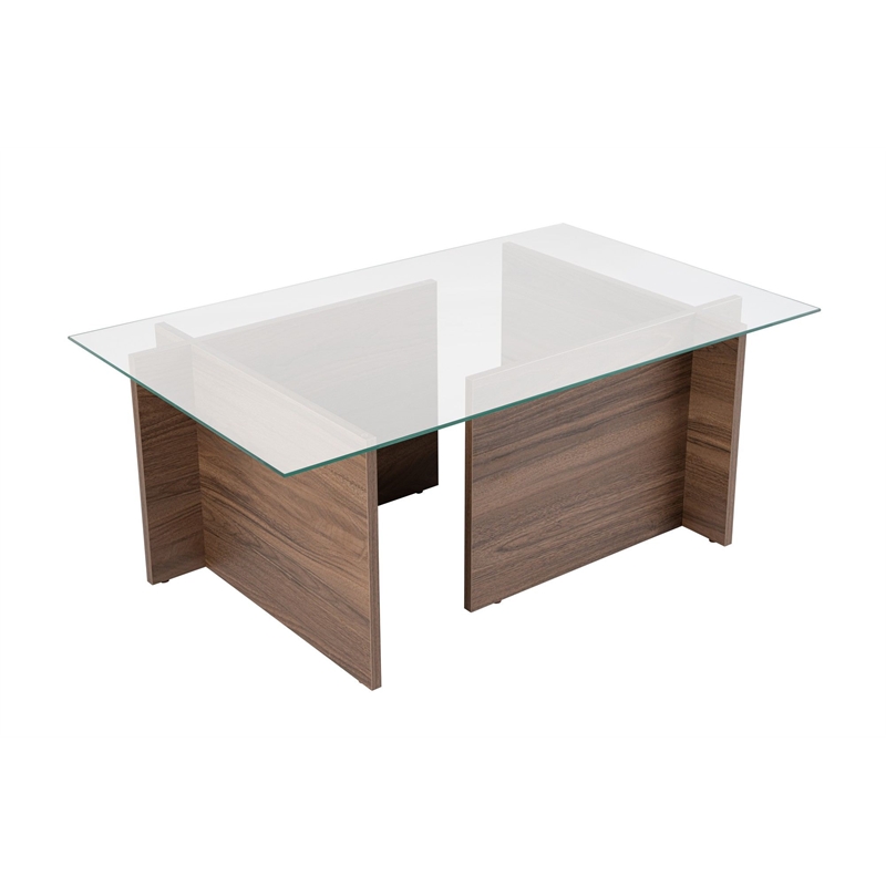 ASIR Hanah Home Vetrino Coffee Table in Venezia Walnut