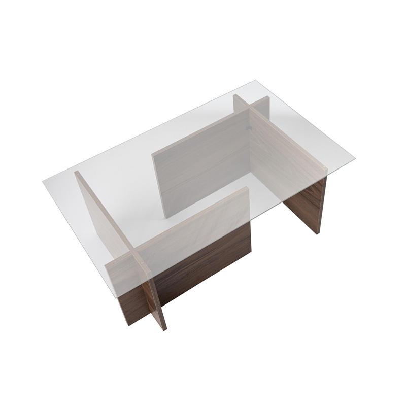ASIR Hanah Home Vetrino Coffee Table in Venezia Walnut