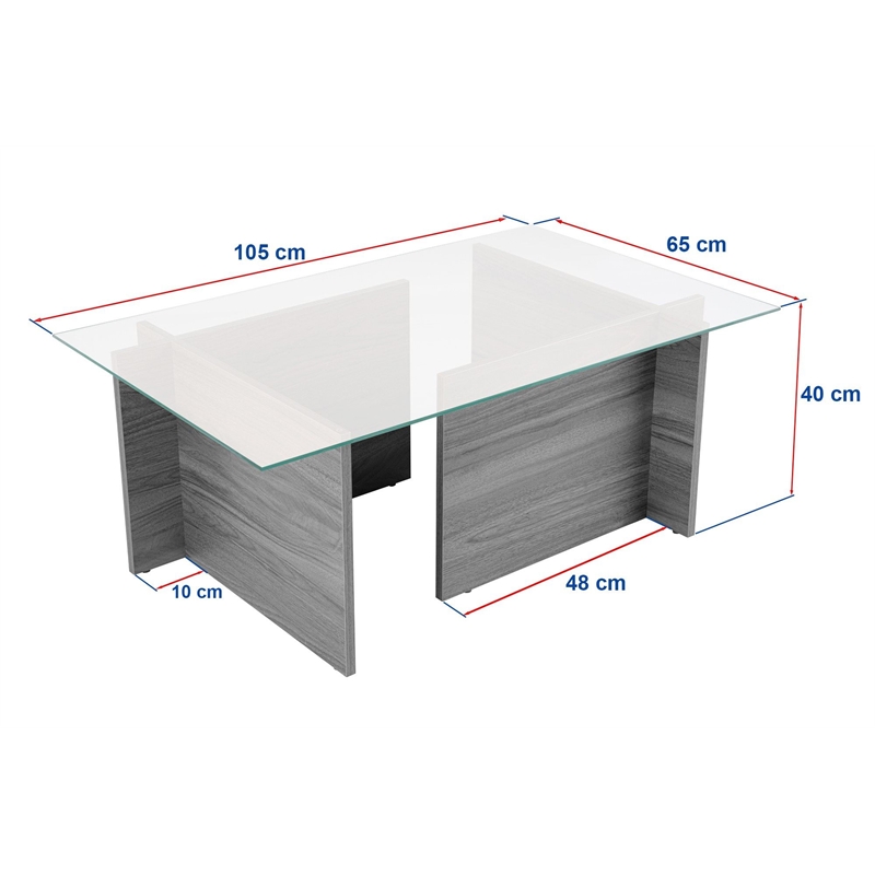 ASIR Hanah Home Vetrino Coffee Table in Venezia Walnut
