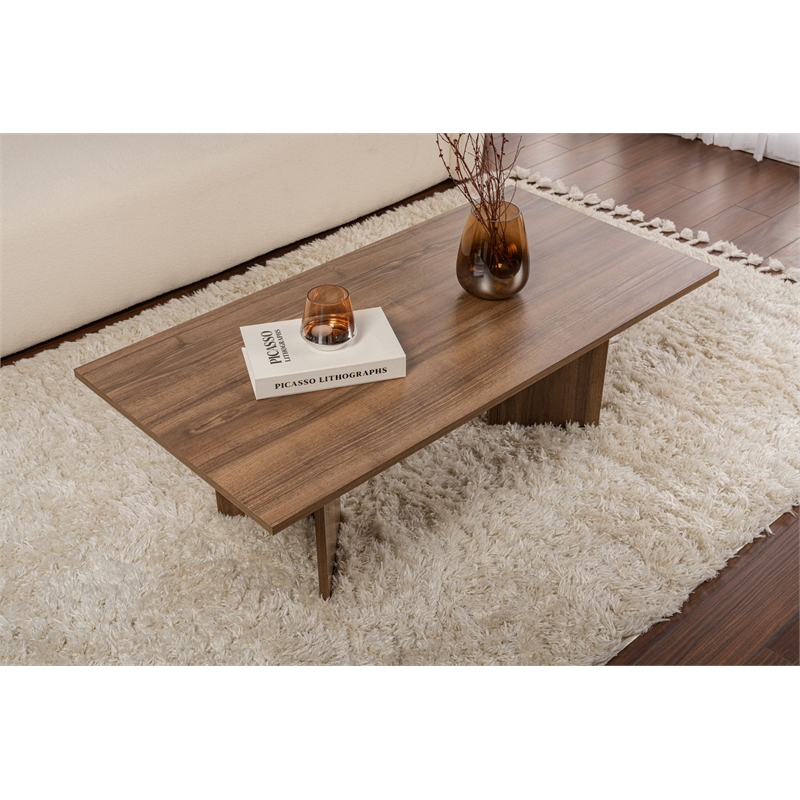 ASIR Hanah Home Sabin Coffee Table in Venezia Walnut