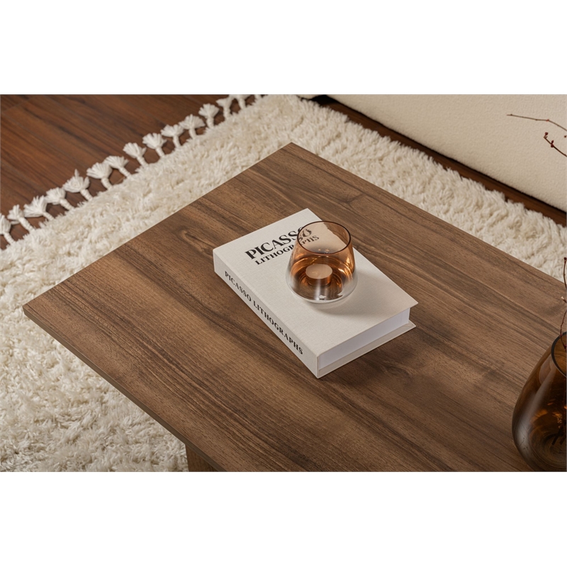 ASIR Hanah Home Sabin Coffee Table in Venezia Walnut